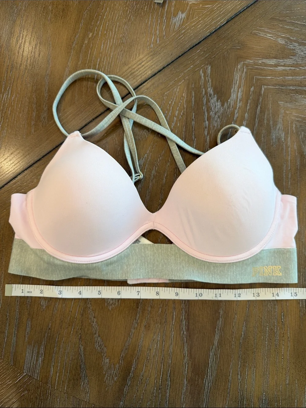 PINK Victoria's Secret Pale Pink Push-Up Bralette with Heathered Band